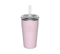 KeepCup Thermal Cold Cup, Insulated Stainless Steel Iced Coffee Straw Tumbler with Spillproof Lid, Recycled Steel, BPA Free, Dishwasher Safe, 454ml 16oz Pashmak Pink