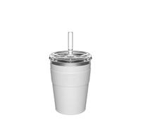 KeepCup Thermal Cold Cup, Insulated Stainless Steel Iced Coffee Straw Tumbler with Spillproof Lid, Recycled Steel, BPA Free, Dishwasher Safe, 340ml 12oz White