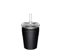 KeepCup Thermal Cold Cup - Insulated Stainless Steel Reusable Coffee Cup with Lid and Straw - 12oz/340ml - 12oz/340ml - Black