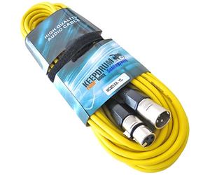Keepdrum - 001XX YW Microphone Cable XLR 6 m Yellow XLR Female/XLR Male + Velcro Cable Tie