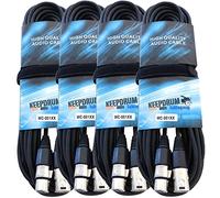 KEEPDRUM 4x MC-001XX 15m Microphone Cable XLR Male/XLR Female and Velcro Cable Ties