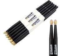 Keepdrum 5BB Black American Hickory Drumsticks 12 Pairs Black