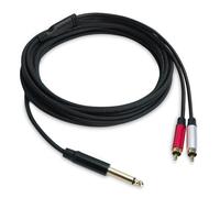 keepdrum AC047M Splitter Cable Y Cable 6.35 mm Jack Mono to 2x RCA RCA