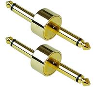 keepdrum ADA053 Pedal Connector for Guitar Effects Jack Plug 6.3 mm Pack of 2