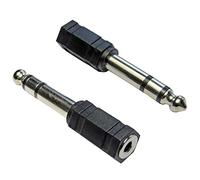 keepdrum ADA059 Jack Adaptor 3.5 mm Mini Jack Female to 6.3 mm Jack Plug Pack of 2