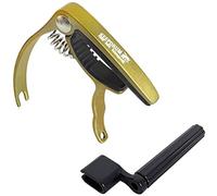 keepdrum Capo for Acoustic and Electric Guitar Gold + Universal String Winder