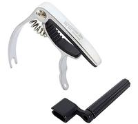 Keepdrum Capo for Acoustic and Electric Guitar Silver + Universal String Winder