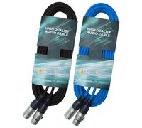 Keepdrum DMX Cable 15m 3-Pin XLR Light Cable 1x Black 1x Blue