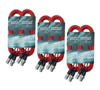 keepdrum DMX Cable Set Red Light Cable 3-Pin XLR Each 2x 3m 10m 15m
