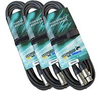 keepdrum DMX004 3m DMX Cable 3-Pin XLR Pack of 3