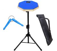 keepdrum DP-BL Practice Pad Set with Stand and Bag + Key Ring Mini Drum Sticks Blue