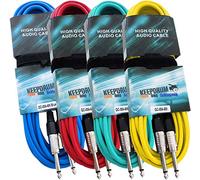 Keepdrum GC-004 4x Mono Jack Cable Guitar Instrument Cable 6 m Colour Set