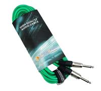 keepdrum GC004GR Instrument Jack Lead Cable 6.35 mm Mono Guitar Cable Green 9 m