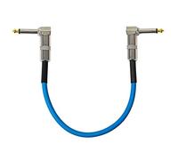 keepdrum GC028 Instrument Patch Cable, Jack Lead, 6.3 mm Angled Connector, 30 cm Blue