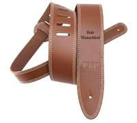 keepdrum Guitar Strap Genuine Leather Brown with Personalised Engraving