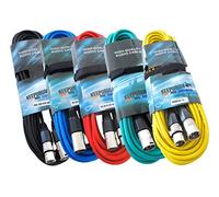 Keepdrum, MC-001XX, 5 x 6 m Microphone Cable Set, 10 m, XLR Colours