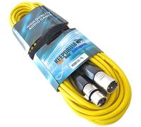 Keepdrum MC-001XX YW Microphone Cable XLR 10 m XLR Female/XLR Male + Velcro Cable Tie Yellow