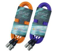 keepdrum mc001xx-10m Microphone Cable 3-Pin XLR 10m Orange Purple Pack of 2