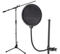 Keepdrum Microphone Stand MS106BK + K&M 23956 Popschutz Black