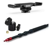 keepdrum MK3500 Boom Pole Extendible up to 3.5 m with Bag and Dual Hot Shoe Adapter