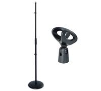 keepdrum MS015 Microphone Stand Straight Tripod with Microphone Clip