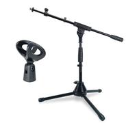 keepdrum MS01T Microphone Stand Small Low Tripod with Microphone Clip