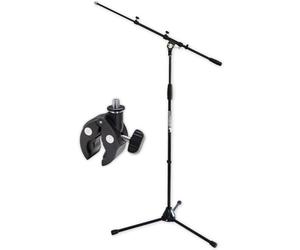 keepdrum MS106 Microphone Stand with K-M 23690 Universal Clamp Tripod Clamp 3/8 Inch