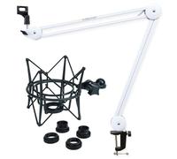keepdrum MS138WH Articulated Arm Tripod White with MS090B Multi-Microphone Spider Black