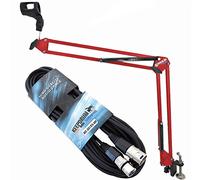 Keepdrum NB35 RD Red Articulated Arm Microphone Stand with XLR Microphone Cable