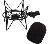 keepdrum WS02 Pop Filter Wind Shield + Samson SP04 Black Microphone Spider Black