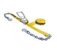 Keeper - 2" x 27' Heavy Duty Ratchet Tie-Down with Chain End and Grab Hook - 3,333 lbs. Working Load Limit and 10,000 lbs. Break Strength