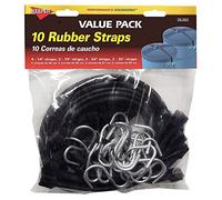 KEEPER - Assorted EPDM Rubber Cargo Straps, 10 Pack - 14”, 19”, 24", and 35” - for Tarps, Flatbeds and Trucks