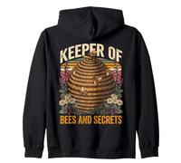 Keeper Of Bees And Secrets Honeybee Apiary Zip Hoodie