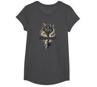 Keeper of Stories: Magical Key to Literary Realms T-Shirt, Girls, Dark Heather Grey, Large