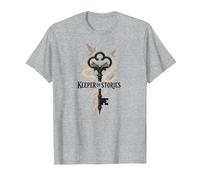 Keeper of Stories: Magical Key to Literary Realms T-Shirt, Men, Heather Grey, 6XL