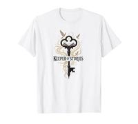 Keeper of Stories: Magical Key to Literary Realms T-Shirt, Men, White, 4XL