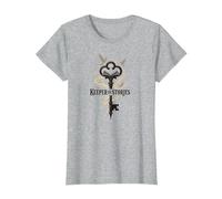 Keeper of Stories: Magical Key to Literary Realms T-Shirt, Women, Heather Grey, XXL