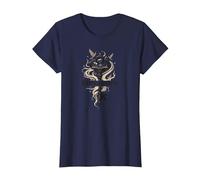 Keeper of Stories: Magical Key to Literary Realms T-Shirt, Women, Navy, 3XL
