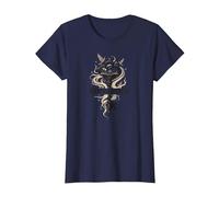 Keeper of Stories: Magical Key to Literary Realms T-Shirt, Women, Navy, XL
