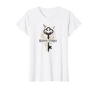 Keeper of Stories: Magical Key to Literary Realms T-Shirt, Women, White, 3XL