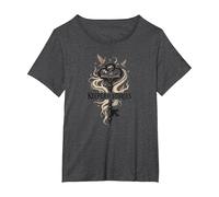 Keeper of Stories: Magical Key to Literary Realms T-Shirt, Women's Plus, Dark Heather Grey, 1X