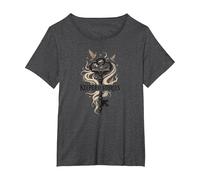 Keeper of Stories: Magical Key to Literary Realms T-Shirt, Women's Plus, Dark Heather Grey, 4X