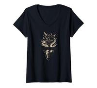 Keeper of Stories: Magical Key to Literary Realms V-Neck T-Shirt, Women, Black, S