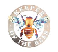 Keeper of The Bees Metal Art Bee Keeper Wall Garden Craft Bee Farm Sign Ornament Style 1 Wall Sculptures