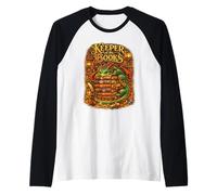 Keeper of the Books Cute Dragon Fantasy Library Reader Book Raglan Baseball Tee