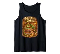 Keeper of the Books Cute Dragon Fantasy Library Reader Book Tank Top