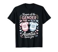 Keeper of The Gender Auntie Loves You Baby Announcement Aunt T-Shirt