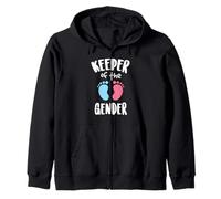 Keeper Of the Gender Brother Or Sister Gender Reveal Party Zip Hoodie