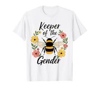 Keeper of The Gender Cute Bee Beekeeper Reveal Party Mom Kid T-Shirt