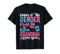 Keeper Of The Gender Grandma Loves You Baby Shower Family T-Shirt